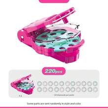 1pc Children's Jewelry Embossing Machine - 120/220 Plastic Diamond DIY Set, Girls Pretend Play Toy, Children's Hair Accessory Toy, Diamond Jewelry Hair Accessory Mold, Backpack Decor, Postcard Pressing Decor, Charm Shaping Tool, Birthday Party Gift Toy For Girls - Multicolor - View 9