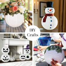 Bộ 21 đèn lồng giấy trắng, kích thước 10"/8"/6"/4", thích hợp cho đám cưới, lễ đính hôn, sinh nhật và lễ tốt nghiệp - Thiết kế sọc trang nhã, không cần điện hoặc pin. - trắng - Xem 6