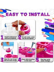 Tabletop Mini Easel Wooden Sketch Folding Easel, Oil Painting Frame Display Multi-Function Portable Painting Board, Paint Brush Cleaner, Palette, Palette Cup, Plum Blossom Palette, Acrylic Watercolor Gouache Palette, Paper Eraser Brush Art Supplies Student Full Set - One Size - View 7