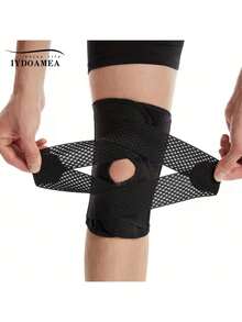 IYDoaMea 1PC Knee Compression Wrap Brace - Breathable Adjustable Knee Support With Side Stabilizers, Anti-Slip Sleeve For Men Women, Joint Pain Relief & Injury Recovery, Ideal For Sports Fitness Daily Wear (Order A Size Up) - Black - View 13