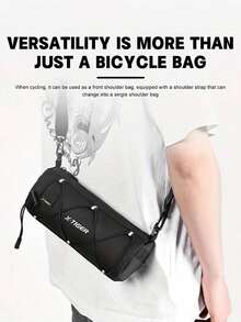 Bolsa de manillar de bicicleta X-TIGER, cesta de bicicleta, bolsa delantera de bicicleta, bolso de hombro, bolso de cintura, adecuado para bicicleta deportiva, accesorios de bicicleta profesionales - Negro - Multicolor - Ver 2