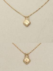 1件925纯银字母A-Z光滑锁形饰品，送给女朋友、母亲、姐妹的最佳礼物 - 字母項鍊 - 查看 5