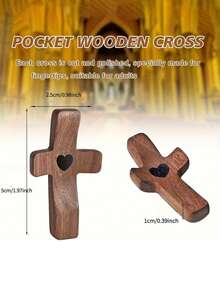 5pcs/1pc Thumb Cross, Handheld Amulet, Heart-Shaped Cross, Cross Ornament, Stress-Relieving And Inspirational Gift, Prayer Ornament/Festive And Party Supplies - Multicolor - View 3