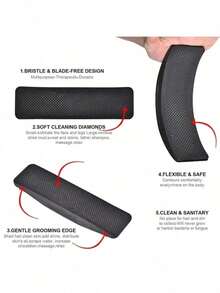 专业马匹梳理刷，深度清洁跳蚤梳，橡胶刷毛，促进血液循环，马术用品 - A型 - 查看 7