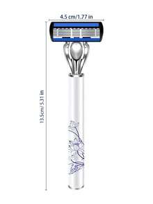 5/8/14/32 st. Delikat manuell rakapparat med 6 blad, vintageporslinsmönster, utbytbara huvuden, inkluderar förvaringslåda, hårborttagningsverktyg för armhålor och ben - Säkerhetsrakhyvel + blad - Visa 6