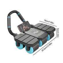 Automatic Rebound Wheel, Abdominal Workout Tool, Core Training Roller, High Abdominal Roller Ab Roller Wheel With 8 Elbow Support, 6-Wheels Exercise Rebound Machine Core Workout Ab Wheel For Home - Black - View 10