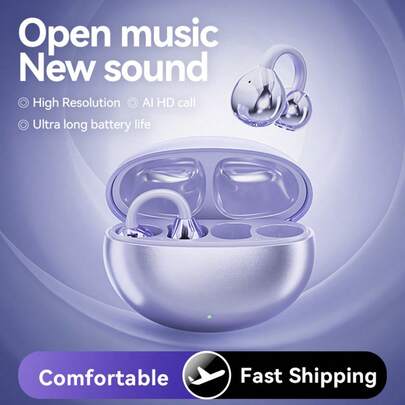 Berlin Sound Bone Conduction AI Smart Translation Bluetooth Earphones – Clip-On Noise Canceling Waterproof Headphones With HiFi Sound, Open-Ear Comfort & Long-Lasting Battery Life, Ideal For Sports, Travel & Multilingual Communication