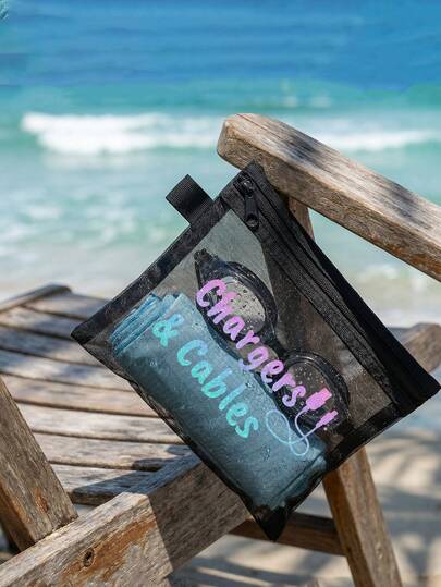 Data Cable Pattern Mesh Cosmetic Bag, Air Cushion Storage Portable Pouch, Large Capacity Makeup Bag, Travel Skincare Organizer, Travel Essentials, Dorm Supplies, Bridal Wedding Gift, Mother's Day Gift, Birthday Gift, Friend & Teacher Gift, Bathroom Storage, Jewelry Storage, Lipstick & Cosmetics Storage Bag, Holiday Essentials