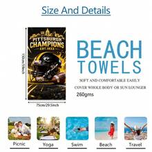 1pc Pittsburgh Football Helmet Design Beach Towel, Super Soft Microfiber Extra Large Beach Blanket, Super Absorbent Bath Towel, Suitable For Travel, Pool, Diving, Surfing, Yoga, Camping, Available In Multiple Sizes, Beach Accessories For Beach, Pool, Travel, Camping, Yoga Bathroom Decor - A - View 19