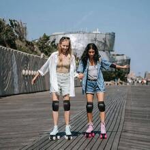 Juego de Rodilleras, Rodillera Codera Muequera 6 en 1 Set, Juego de Rodilleras Coderas y Muequeras, Adecuado para Bicicleta Patinaje Ciclismo Monopatn y Deportes Extremos - - Negro - Ver 6