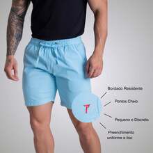 Kit Of 3 Men's Denim Twill Shorts, Premium Men's Bermuda Shorts - 白色/淺藍色/黑色 - 查看 4