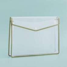 A4 3D Transparent File Bag With Snap Button For Textbook And Exam Paper Storage, A3 Large Capacity Student Tutoring Art Bag, Waterproof Document Bag - Single Piece - View 15