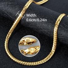 時尚奢華意大利750 18k鍍金銅項鍊，適合女性日常佩戴 - 金色 - 查看 2