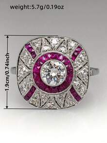 1 chiếc nhẫn Cubic Zirconia lộng lẫy dành cho nữ, thích hợp làm quà tặng đám cưới, lễ đính hôn, kỷ niệm, tiệc tùng hoặc ngày Valentine. - 1 # - Xem 5