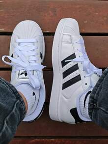 Adidas Originals Superstar 2 Comfortable, Simple, Thin-Soled, Durable, Low-Top Sneakers, Unisex - White Black - View 3