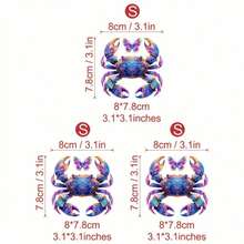 1pc/2pcs/3pcs Creative Mandala Pattern, Powerful Crab & Beautiful Butterfly Heat Press Prints, Suitable For Jacket, T-Shirt, Bag, Hat, Pillow Decoration - L+S - View 3