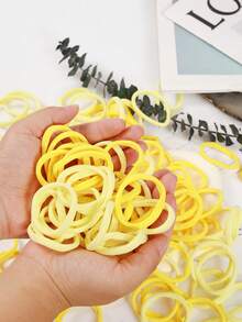 200/100/50/10 Stück nahtlose Haargummis ohne Beschädigung, elastische Haarbänder für dickes, schweres, lockiges Haar, hochdehnbar, Pferdeschwanz-Halter, ärgerlose Haargummis, Accessoires für Frauen und Mädchen, Sport und Alltag, leuchtend gelb & hellgelb, Pferdeschwanz-Halter, Gummibänder, Scrunchies, Haarseil-Elastikband - Gelbton - Übersicht 3