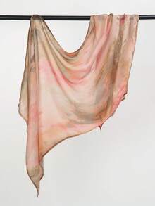 1条女士波西米亚风水彩印花头巾，轻盈多色围巾，优雅百搭披肩，适合日常佩戴（此款头巾采用轻盈单面印花面料，尺寸为70*180厘米。实际佩戴效果可能因人而异。我们不接受因材质或尺寸原因的退货。） - 小清新 - 查看 3