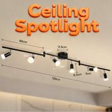 CANMEIJIA 1个铁艺六头嵌入式射灯，现代吸顶灯，GU10灯座，可更换GU10灯泡，可旋转灯头，黑/银色，110V/220V，含灯泡，冷白光6500K，中性白光4000K，暖白光3000K - 6頭吸頂射燈 - 查看 13