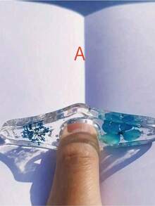 1pc Resin Epoxy Pressed Flower Bookmark Creative Reading Accessory Thumb Book Support Stand Holder Back To School Supplies - Multicolor - View 7