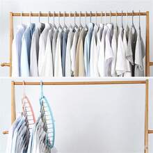 Folding Multi-Hole Clothes Hanger Non-Slip Space Saving Wardrobe Storage Rack - Multicolor - View 4