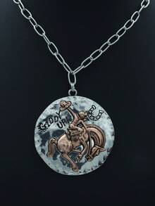 1件 Artsy Natural GIDD UP 双色豹纹吊坠串珠项链 - 復古銀色 - 查看 15