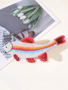 1 件可爱独特的卡通小鱼发夹，女士适用。可爱动物燕子发箍，适合半扎发造型。 - 彩色 - 查看 7