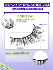 Lasvirey 7 Pairs Natural Look Soft Fake Lashes Cat Eye Lashes Wispy Criss-Cross Eyelashes Luxury Volume Full Strip Lashes Natural Air Feeling False Eyelashes,Daily Makeup&Vocation - Black - View 3