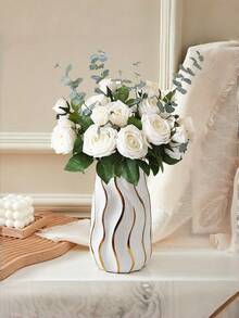 1 hộp trang trí sọc vàng, hũ đựng đa năng, làm thủ công có nắp, bình trang trí nhà cửa. - Nhiều màu - Xem 5