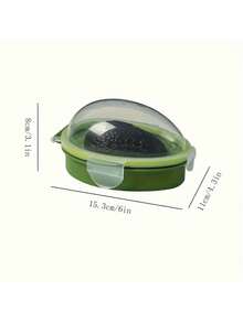 Recipiente reutilizable para almacenar aguacate - Caja de plástico con tapa abatible para mantener frescos los aguacates, multiusos, apto para lavavajillas, rectangular, sin necesidad de electricidad - Verde - Ver 3