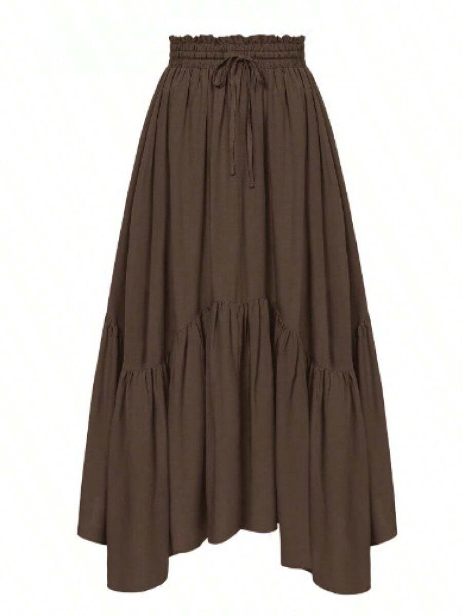 COS Renaissance Women's High-Waisted Long Dress, Stage Performance Costume, Role-Playing Outfit - 深棕色 - 查看 1