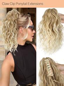 Tóc giả đuôi ngựa dài 12 inch, kiểu cổ điển, xoăn nhẹ, có kẹp càng cua, thích hợp cho nữ (Màu nâu gừng) - Nhiều màu - Xem 13