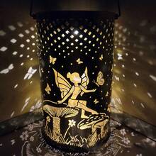 1个户外仙女灯笼LED道路照明锻铁夜灯简约设计花园装饰灯，适用于草坪、道路、街道、游泳池、庭院、阳台、露营、野餐、日常派对、情人节礼物 - 太陽能提燈 - 查看 2