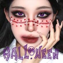 3D Contact Lens Case Kit, Portable Travel Accessory For Daily Outdoor Use, Festive Gift,Halloween Cosplay Exclusive, Costume Party, For Daily Life, Parties, Concerts, Christmas And New Year Makeup - Màu tím - Xem 4