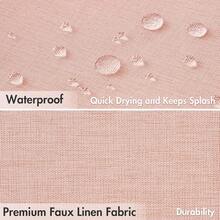 MIULEE 84\ Long Scalloped Shower Curtain Linen Textured With 12 Metal Hooks Cute Extra Long Heavy Duty Washable Waterproof Cloth Curtains With Black Border For Bathroom Hotel Bathtub,Blush Pink - 腮紅粉 - 查看 5