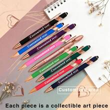 40pcs Customizable Red Ballpoint Pens (20pcs Pens + 20pcs Pen Pouches) | Engraved Name And Company Website | School And Office Supplies | Back To School Gift | Valentine's Day Gift | New Year Gift - 20 Pens + 20 Pencil Cases - View 7