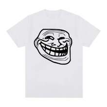 2026 Troll Face Memes Angry Man Issues Funny Meme Cotton T-Shirt Women Vintage Fashion Harajuku T-Shirt Vintage Streetwear - trắng - Xem 1
