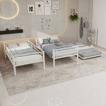 Kids Bed Frames, Headboards & Footboards - White + Iron + Bedroom - View 5