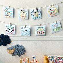 8件套缝纫工具套装，适合初学者，包含塑料针、线、DIY缝纫板、儿童缝纫套装、儿童毛毡制作套装，有助于培养儿童精细动作技能。 - 彩色 - 查看 13