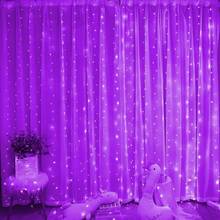 1 pieza Luces de cortina de cadena LED alimentadas por USB, 8 modos de iluminación, control remoto, adecuadas para boda, cumpleaños, fiesta, Pascua, Ramadán, Día de San Valentín, decoración y iluminación para fiesta individual - Luces de cortina alimentadas por USB - Ver 35