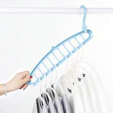 Folding Multi-Hole Clothes Hanger Non-Slip Space Saving Wardrobe Storage Rack - Multicolor - View 5