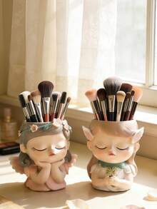 1 hộp đựng cọ trang điểm thanh lịch, thích hợp để cất giữ cọ trang điểm, có thể dùng làm vật trang trí bàn làm việc hoặc quà tặng cho bạn bè, người thân, hoặc trang trí sinh nhật. - Nhiều màu - Xem 11
