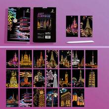 Rainbow Scratch Art Scratch Painting Bookmark Booklet, Includes 20 Scratch Papers And 1 Scratch Pen - Sets - View 12