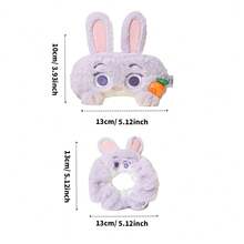 Miniso Disney Zootopia Series Judy/Clawhauser/Nick 3D Eye Mask & Hair Tie Set, 3D Facial Feature Design, Light Blocking For Sleep, Hair Styling & Girl-Style Gift(1 PC) - Multicolor - View 9