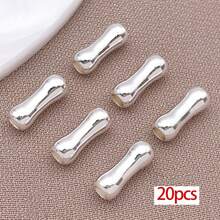 20颗18K镀金黄铜隔珠，竹节珠，金属管珠，小骨质散珠，适用于珠宝制作、手链、项链等DIY工艺品 - 彩色 - 查看 11