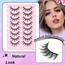 8对装 漫画仙女风假睫毛 自然柔软动漫款 黑色睫毛梗 打造自然妆容 新手友好 日常使用 - 尖尾漫畫款 - 查看 2