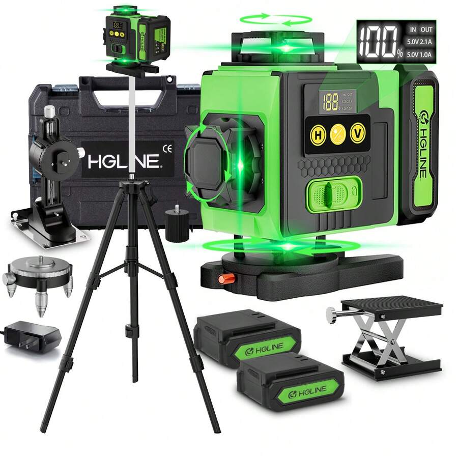 Yofidra 16-Line High-Precision Laser Level With Auto-Leveling, Touch Control, Brightness Adjustment, And Durable Rechargeable Battery - Easy To Use And Ideal For Home Renovation & Construction Projects,Essential Tools For DIY Home And Courtyard Renovation