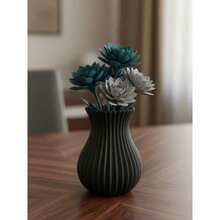 Nordic White Stylish Home Vase Ornament, A Perfect Home Decoration Plastic Vase Suitable For Home And Office Decoration - 黑色1件 - 查看 3