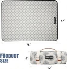 Mantas de picnic para exteriores, impermeables, grandes, tapete de playa, sin arena, plegable, con correa de transporte, manta de camping portátil, manta de parque para césped parque, senderismo, - Flor negra - Ver 12