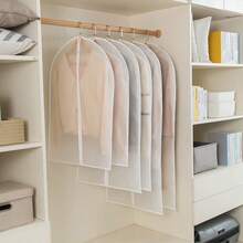 15/10/5pcs Semi Transparent Zipper Clothing Dust Cover, Multifunctional Clothing Storage Bag, Suit Dress Protection Bag, Clothing Classification Storage Bag, Wardrobe Clothing Storage Bag, Clothing Dust Bag, Suitable For Wardrobe Storage - Multicolor - View 7